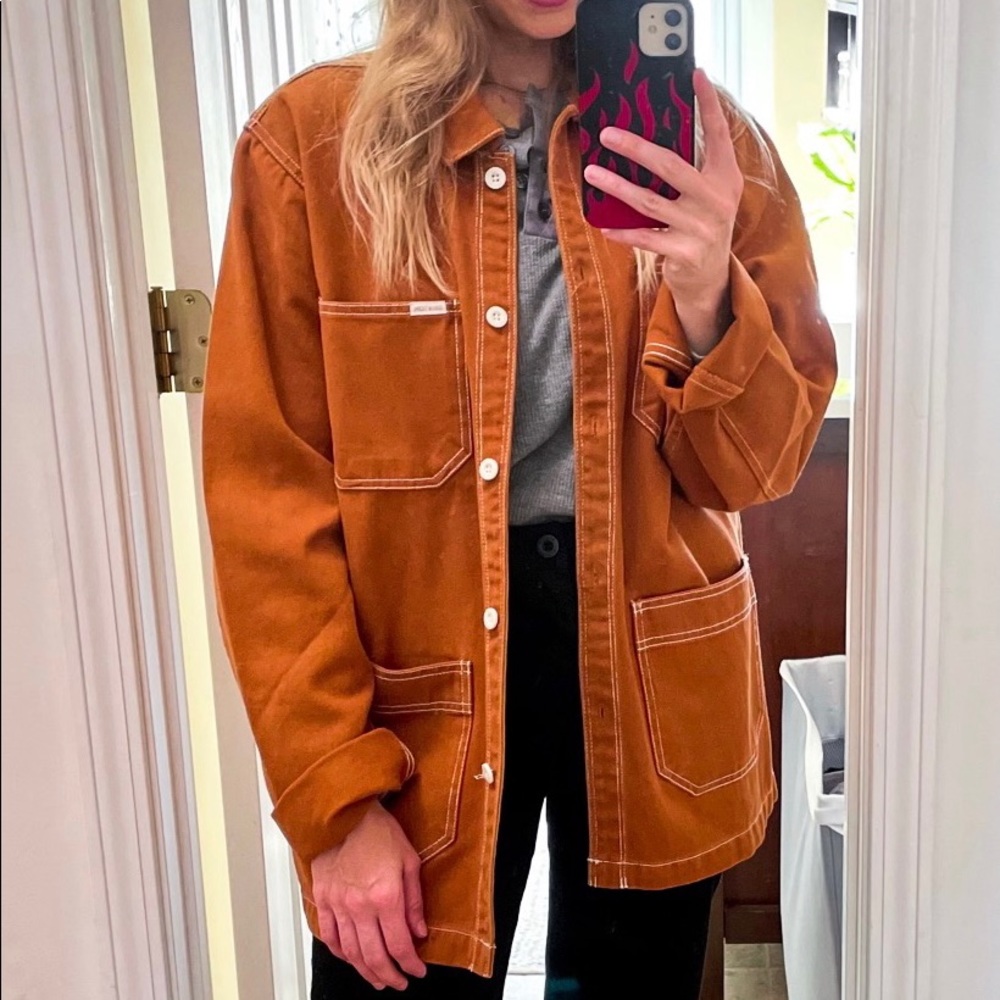 Brixton Philly Chore Coat in amber.